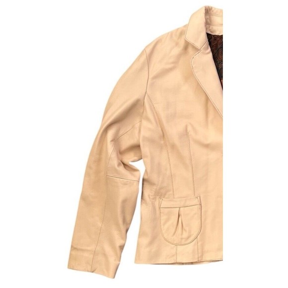 Wilsons Pelle Studio Cream Off White Leather Button Front Jacket Womens Size XL - Picture 8 of 9